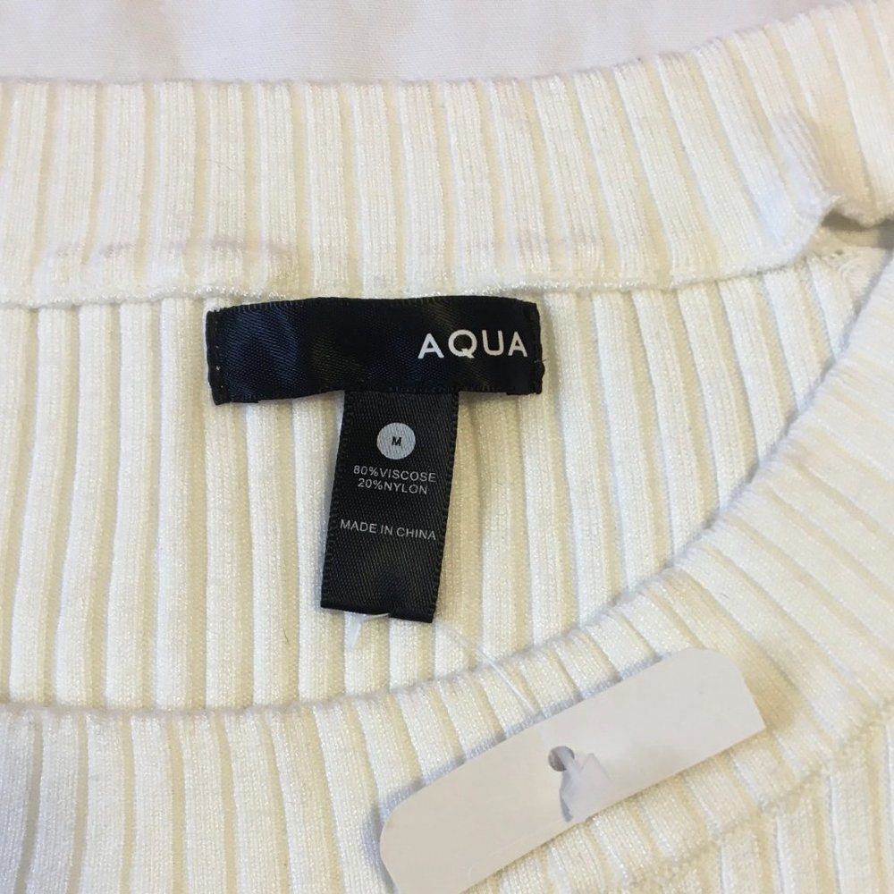 Aqua Ribbed Shoulder Cutout Sweater - Picture 4 of 5